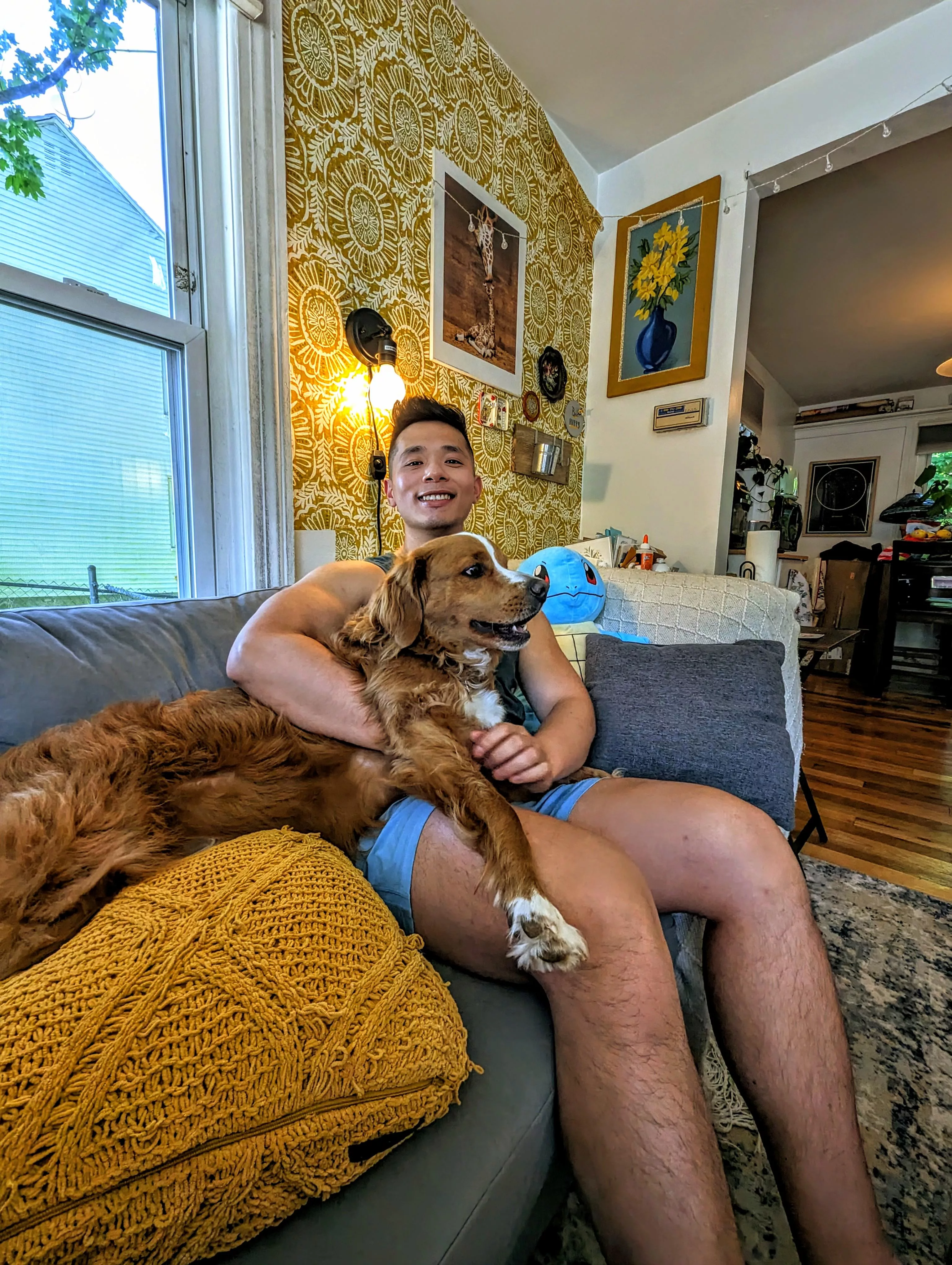 who's cuter, me or the pup? 😜 posted by SofaKingAsian