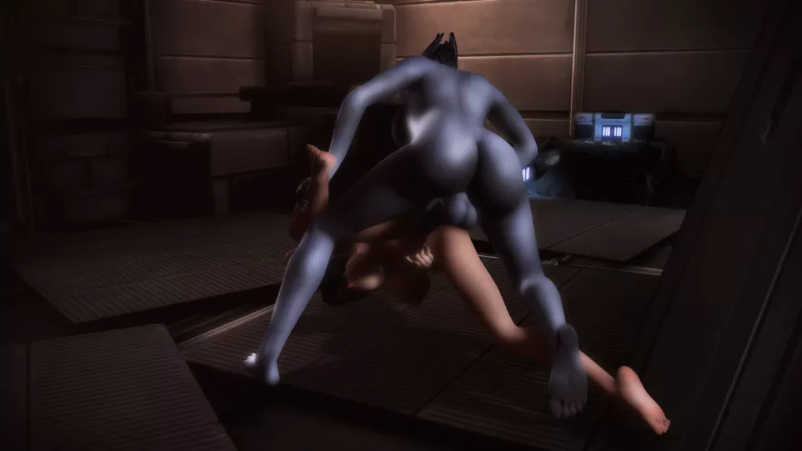 An Asari futanari bones a female member of the Normandy crew. (Rastifan) by Rastifan