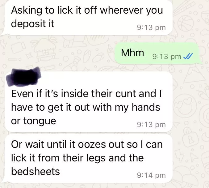 Cuckqueen training herself to love cleaning up my creampies  posted by NoENumbers21