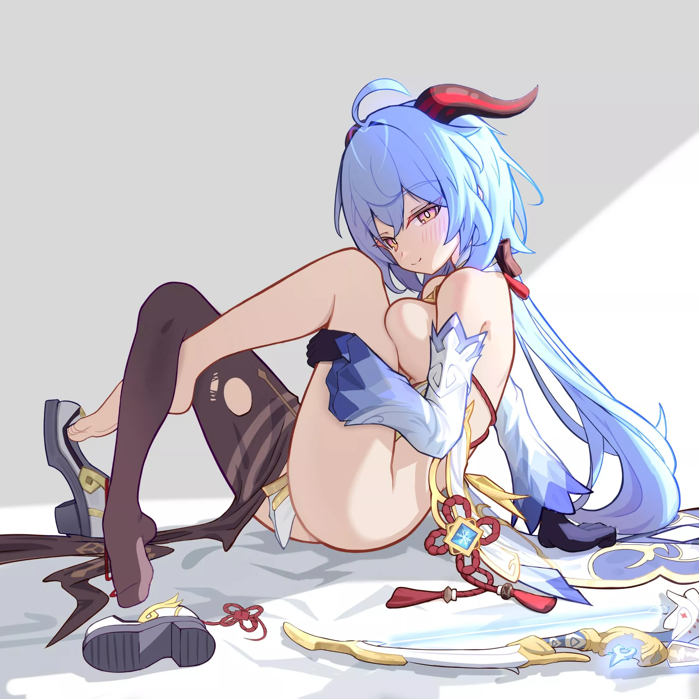 Ganyu taking off her clothes posted by marxsander2016