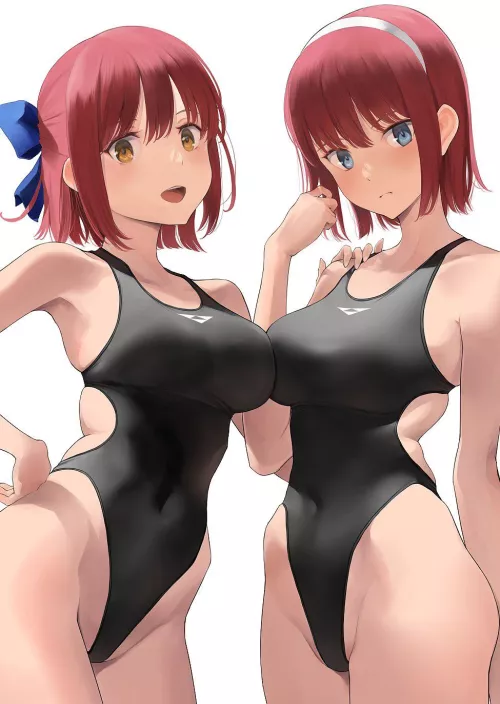 Kohaku and Hisui in swimsuits by Emilia67