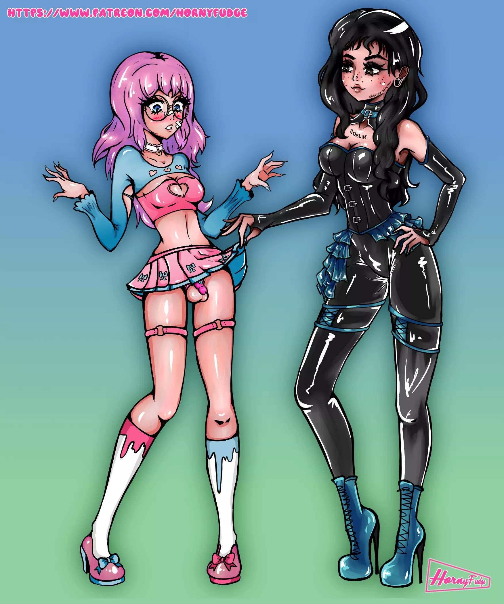 New art for WIP commissioned comic! 🖤 (art by me)  posted by HornyFudgeOfficial