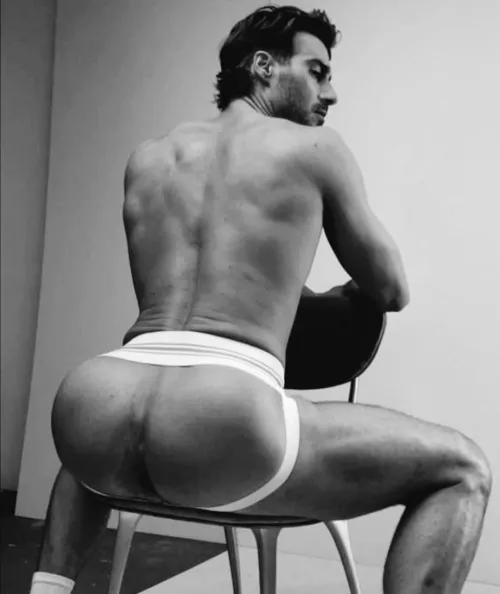 Seated in jockstrap  by Rick774