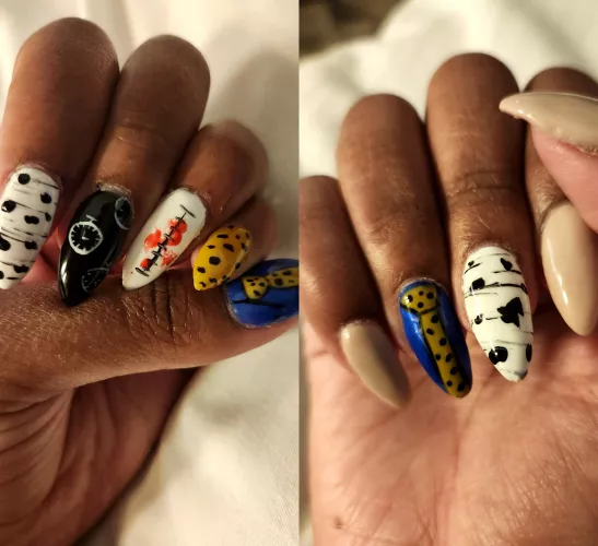 Nanami Kento themed nails! by stormthesiren