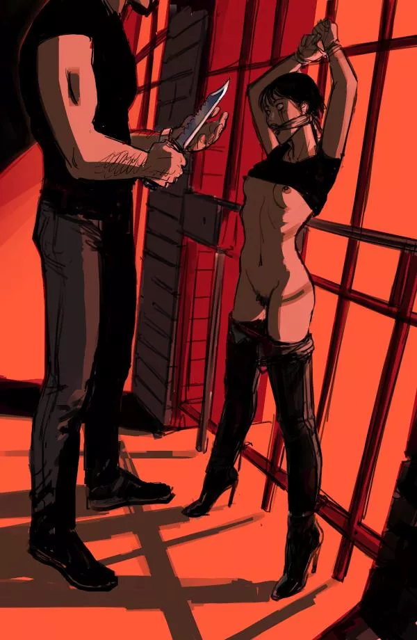 She didn't think she could feel more helpless until her clothes were cut off and the knife point traced over her helpless squirming body. posted by Helplesspassion