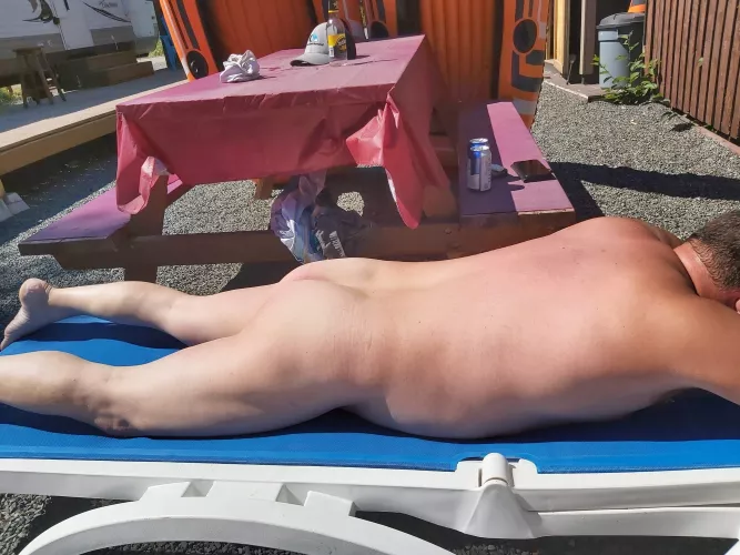 Tanning at the camper  by shawnincentral