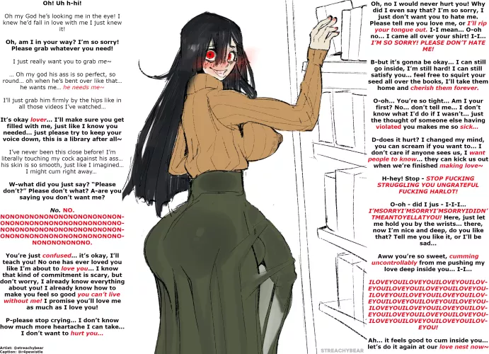 You met your wife at the library [yandere] [rape] [art by streachybear] by r4pewistle