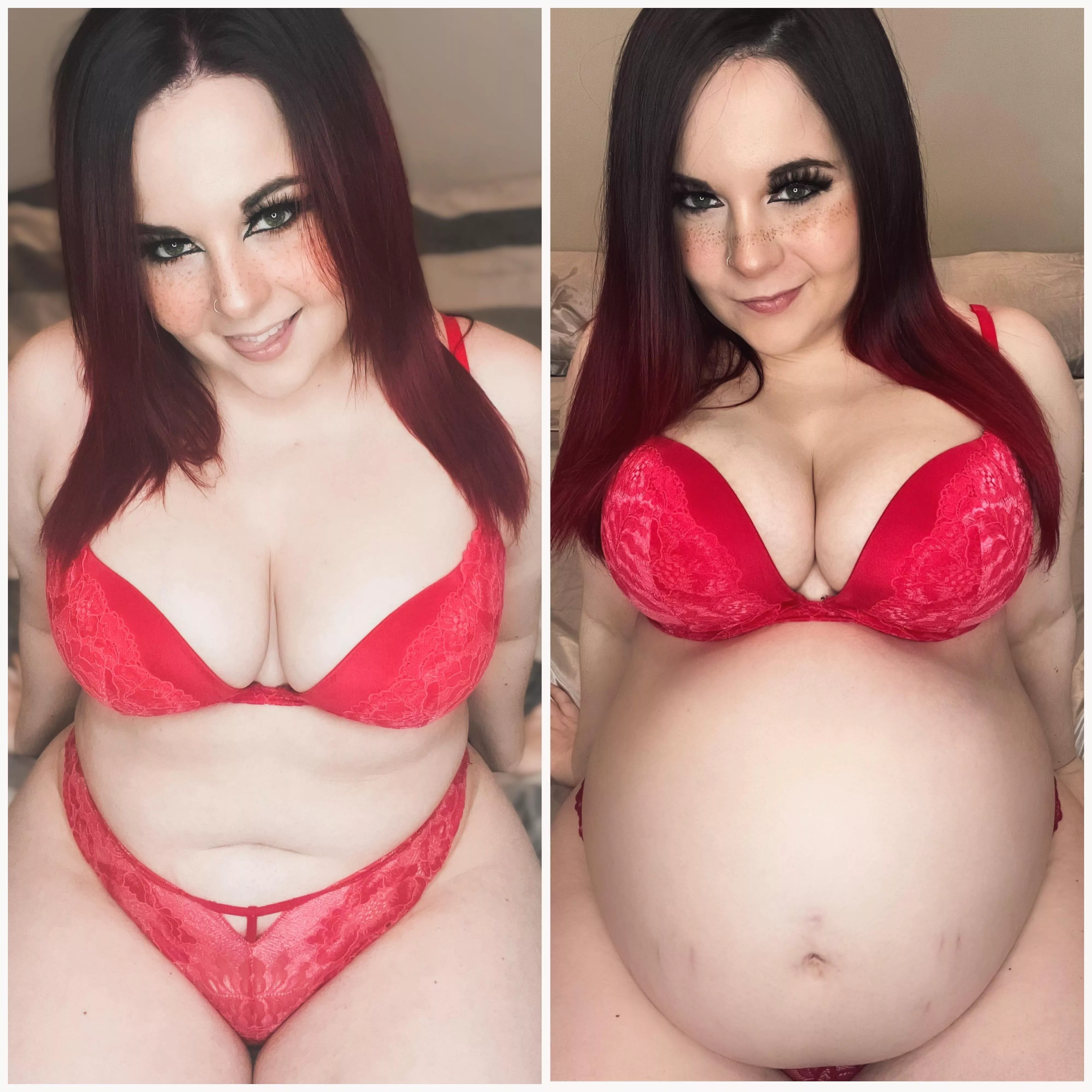 Before vs 8 months pregnant posted by SierraNyx