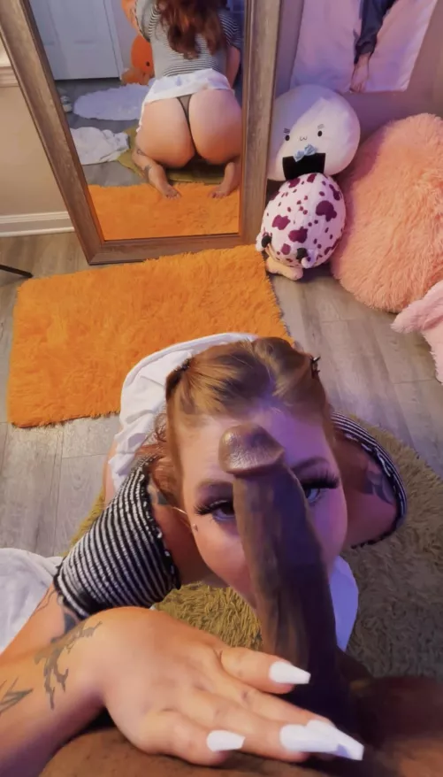 being a cuck’s hotwife is honestly my favorite 😋 he knows he can’t satisfy me like all my hung friends can.. he knows his place. getting to suck much bigger dick while he’s at work with his ring on my finger 🤭 by ecchicait