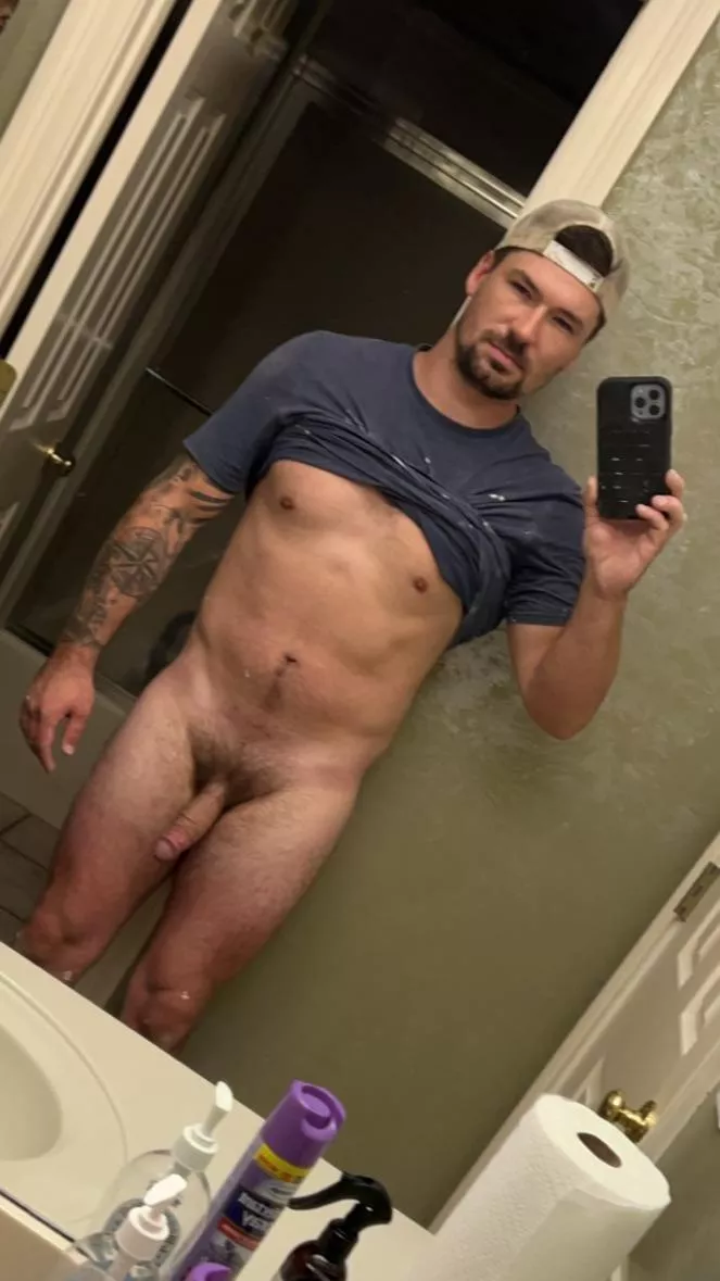 I’m remodeling a shower for an elderly lady and I figured I would pull my dick out in the spare bath room. posted by superx1994