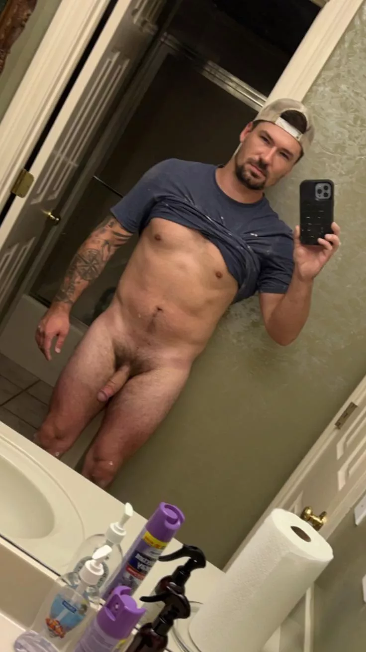 I’m remodeling a shower for an elderly lady and I figured I would pull my dick out in the spare bath room. posted by superx1994