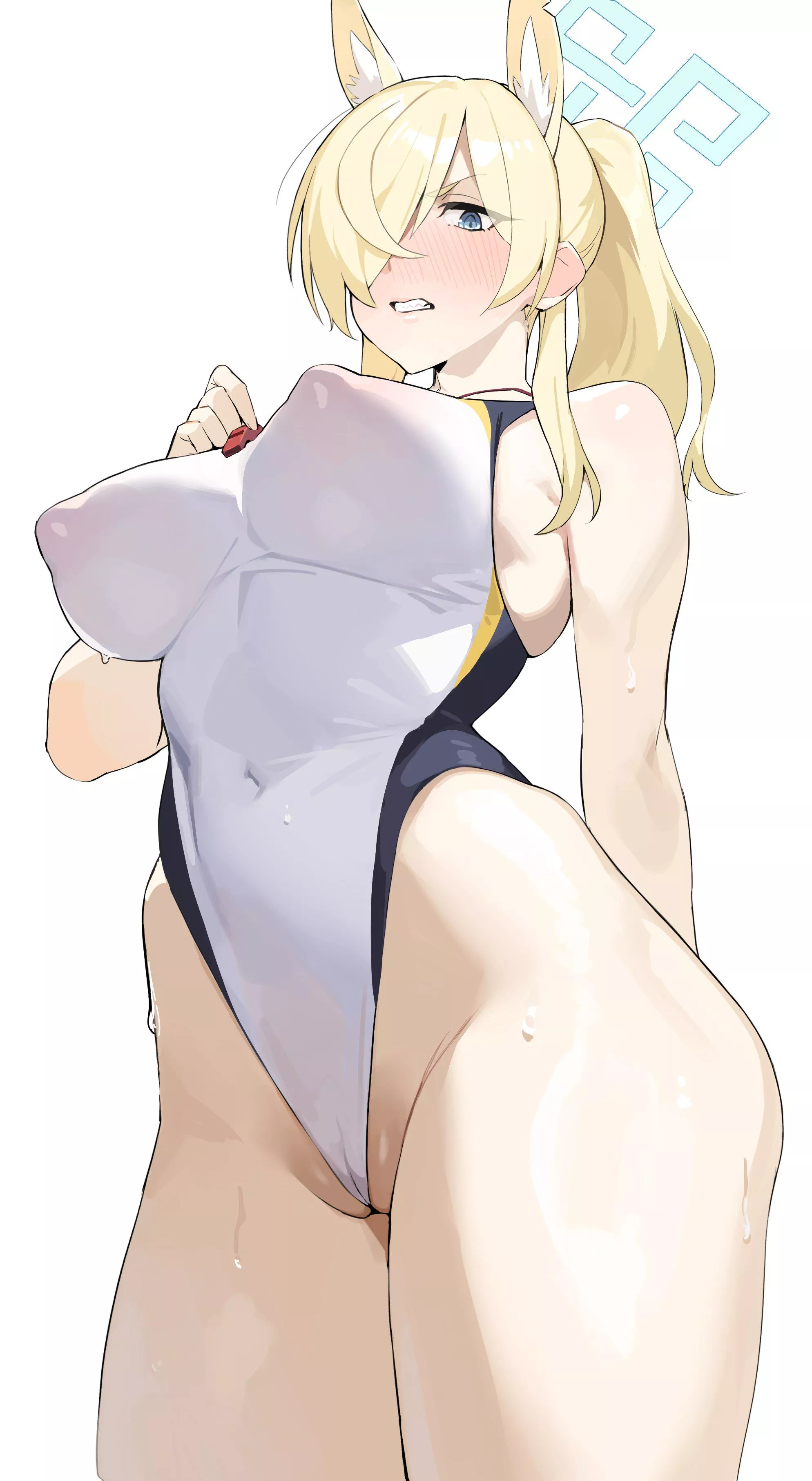 Kanna's Highleg Swimsuit (dwayne hakkai 2/@ENGAWUMAI) [Blue Archive] posted by llamanatee