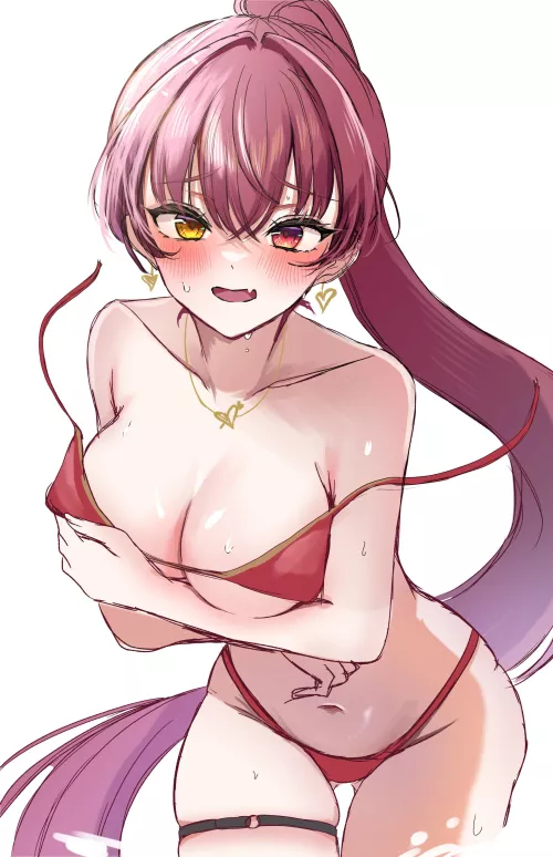 Marine's swimsuit coming off by marxsander2016