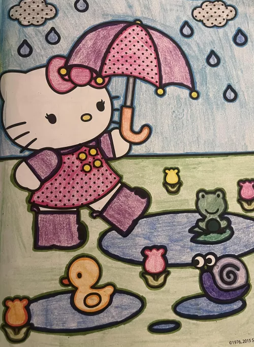 Stayed home from work for a much needed mental health day and decided to color while I waited for Dada to get back 🙂‍↕️🩷 by textsfromthemoon