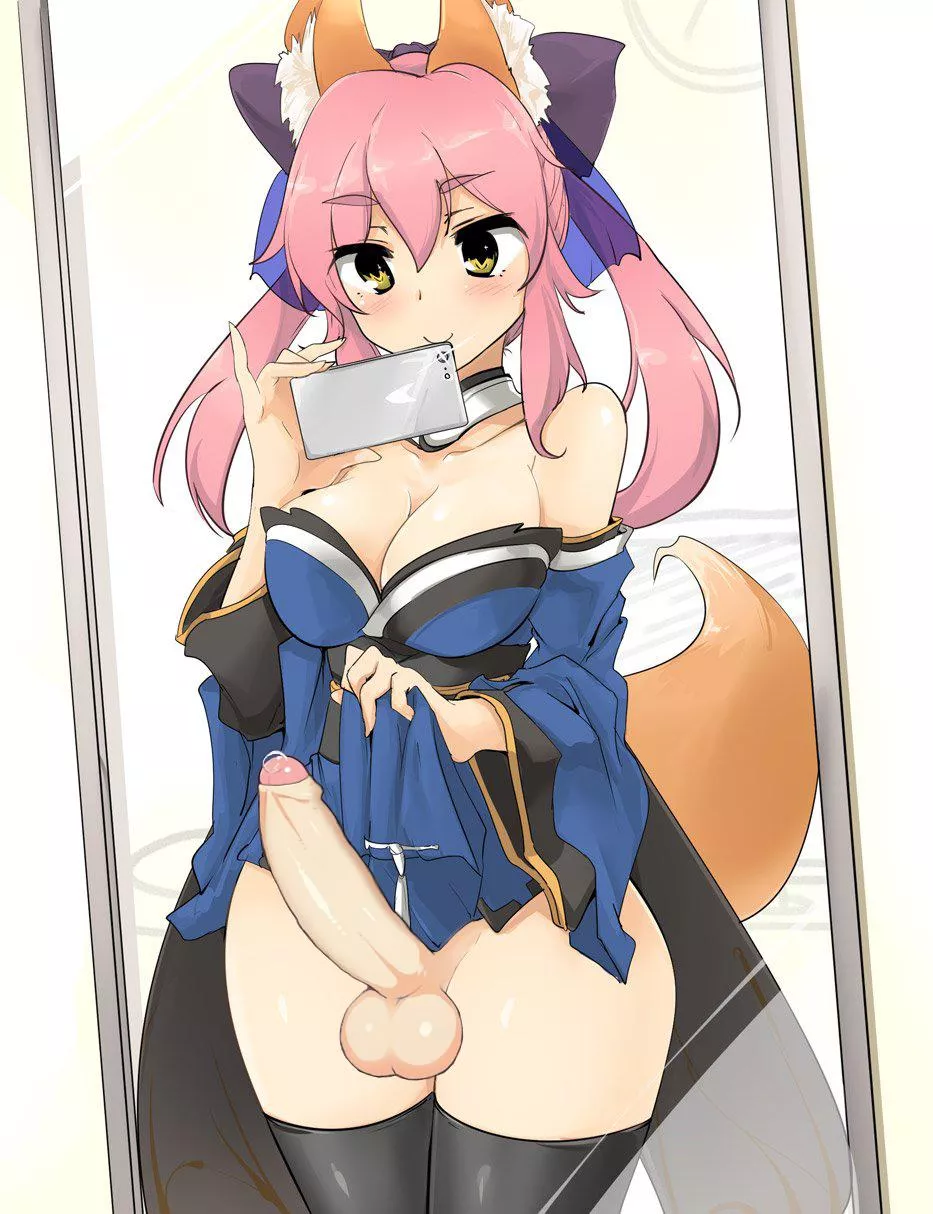 Tamamo has a cute cock posted by Somanycookies1