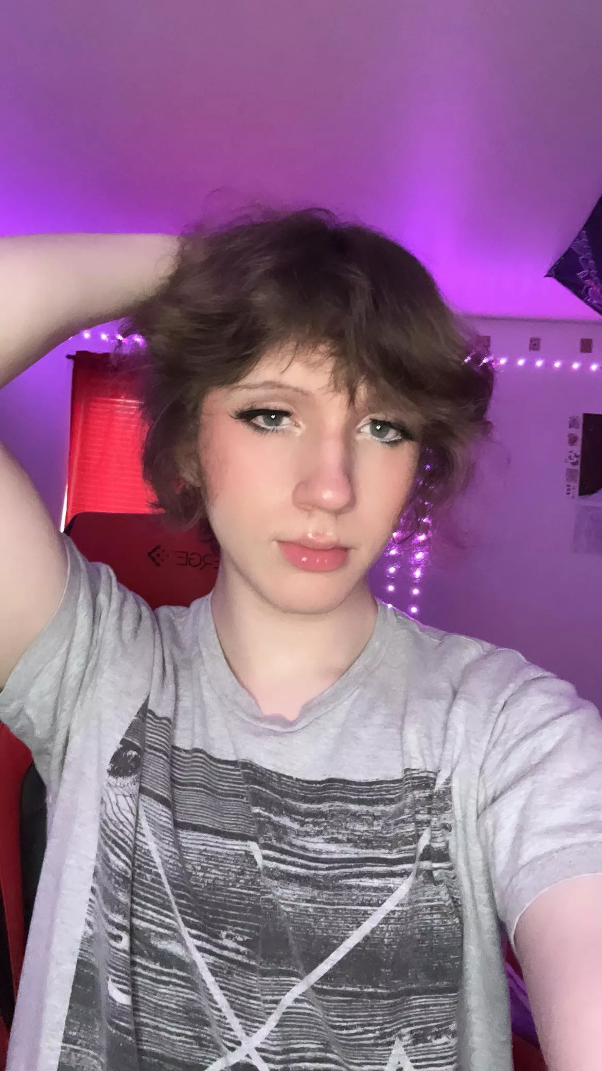 Thought I looked cute holding my hair back! posted by Maxchaos2005