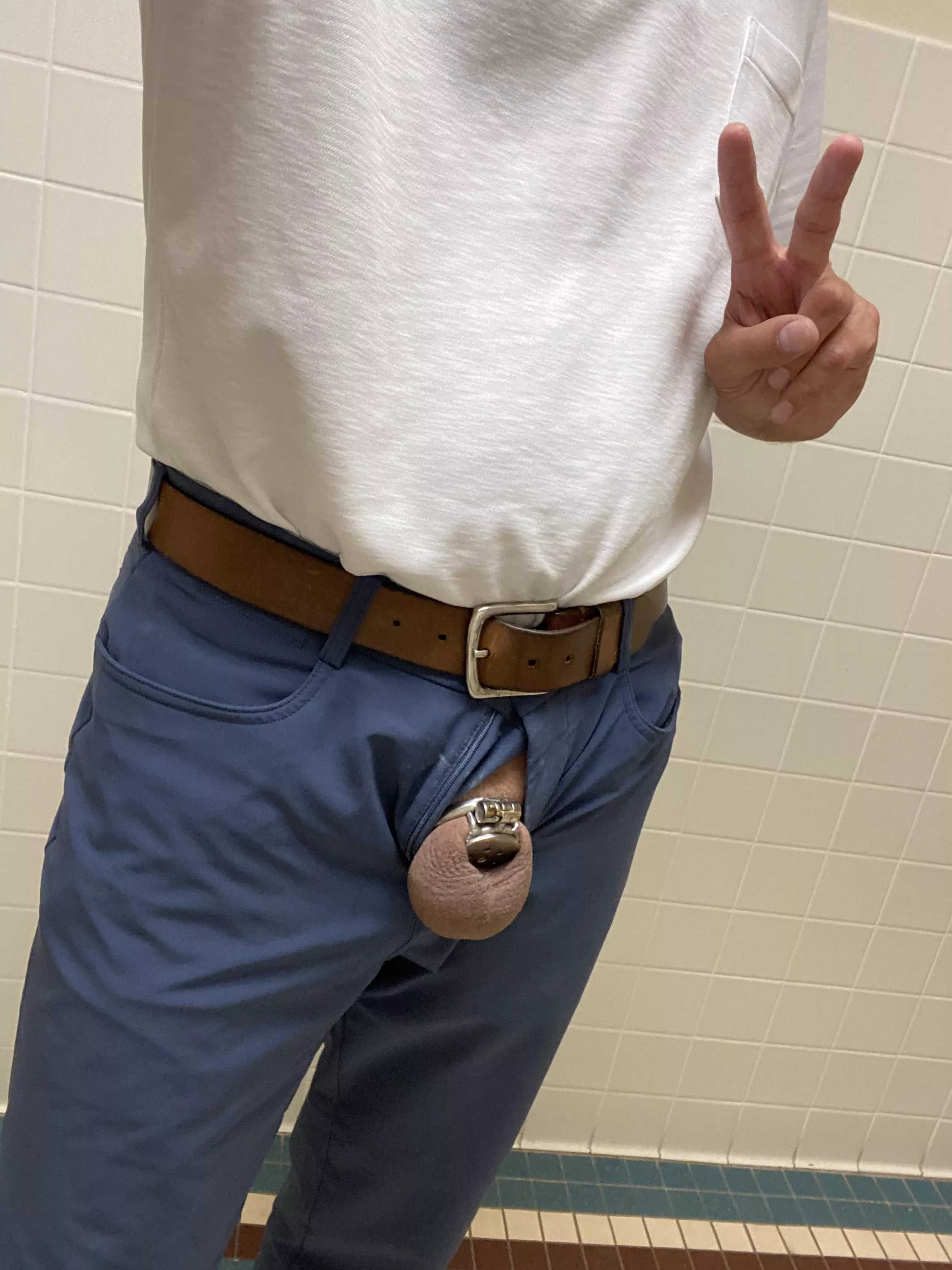 Just your typical Thursday at work. Anyone else out there with a caged secret in their pants?  posted by oldog73