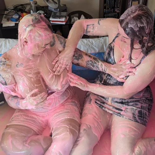 Whata better than 1 hot women covered in gunge and custard? 2 by TheShowOffsShowOff