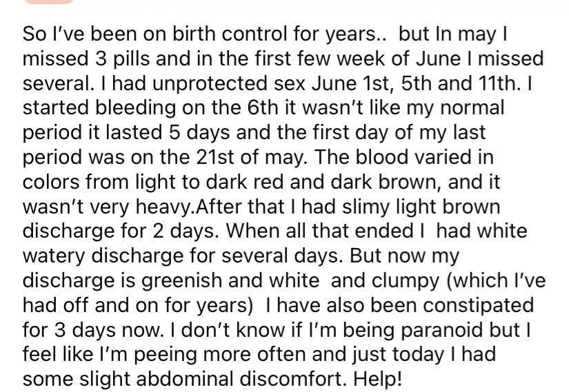 Am I pregnant????? posted by Informal_Heart_7636