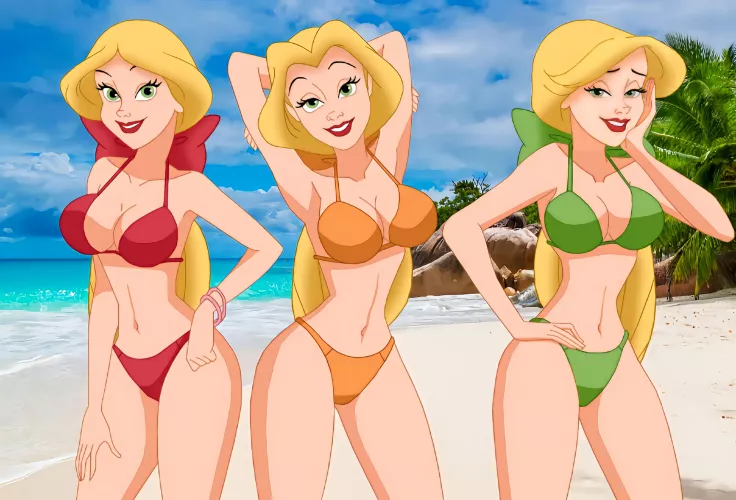 Bimbettes at the beach (Carlshocker) [Beauty and the Beast] by SniperNose69