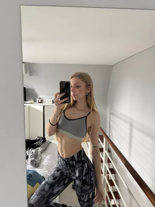 tall girl wearing leggings to school by ryscholes