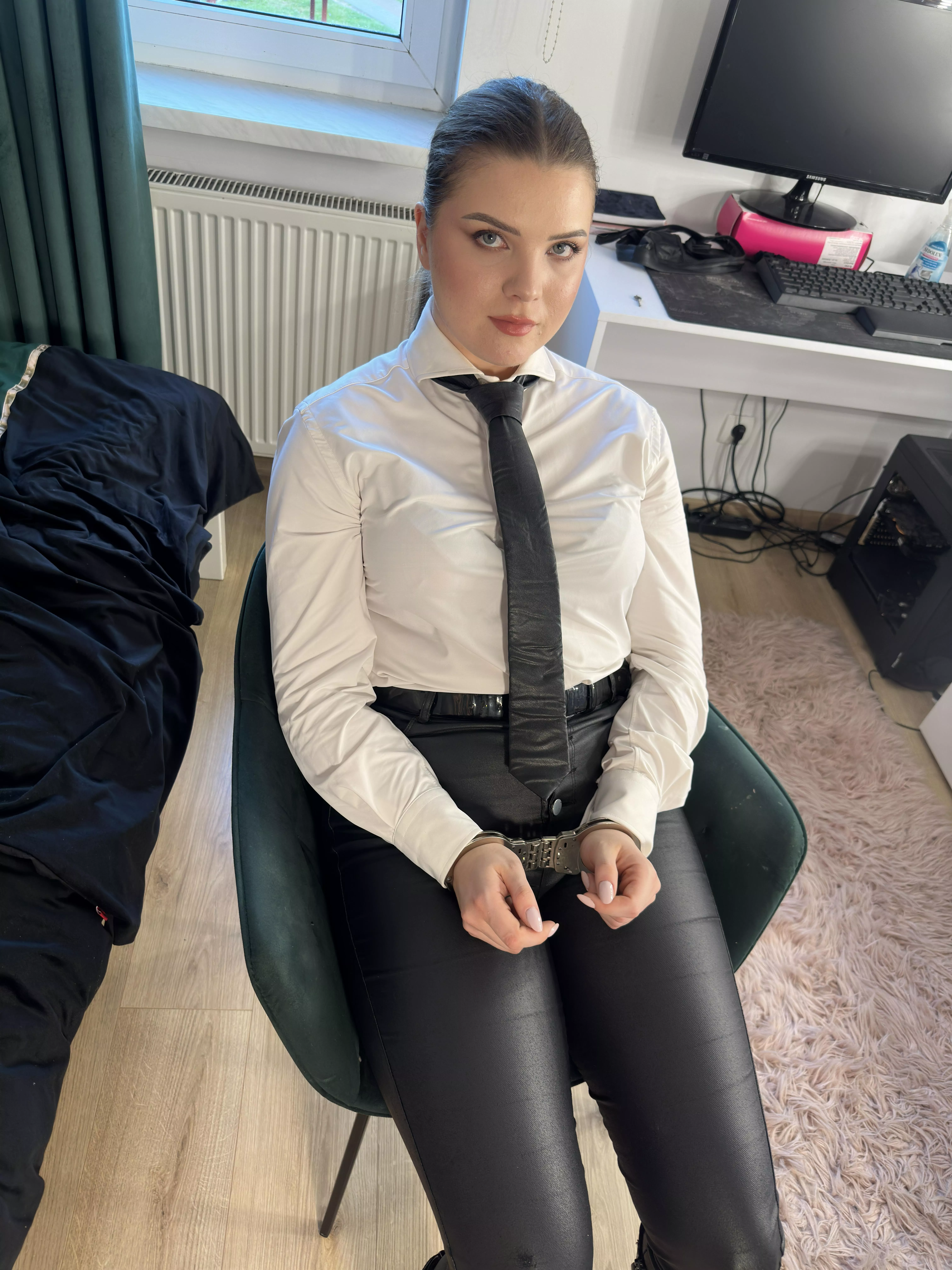 Your fav office girl cuffed very strictly  posted by Navlia