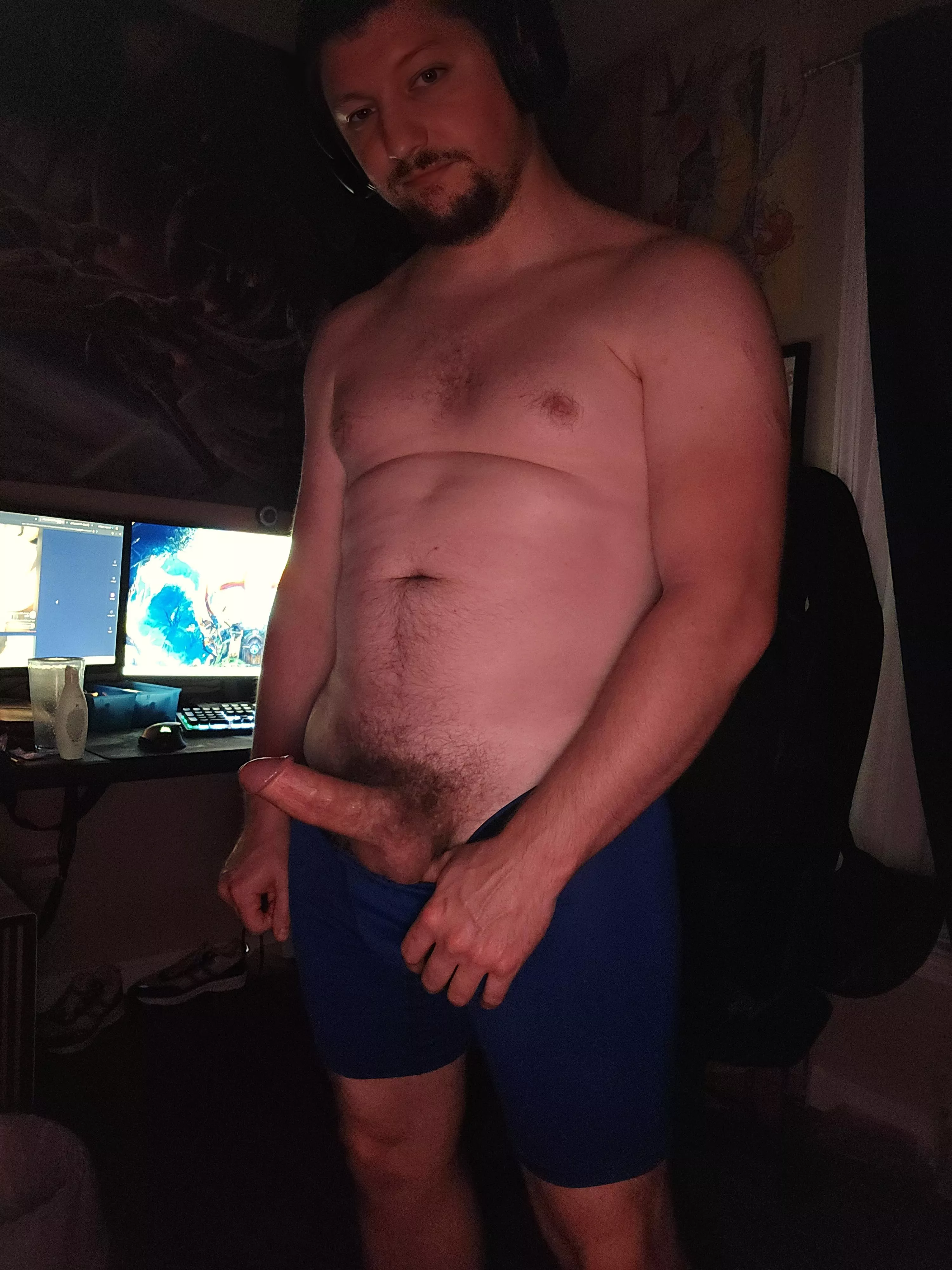 Blue underwear and red light posted by ToolBeltsandDadBods