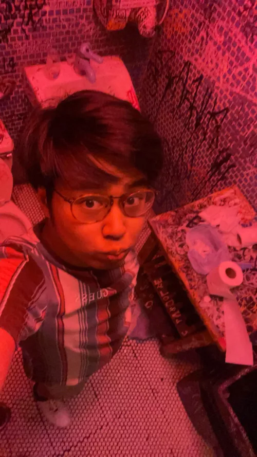 Love me some red lighting <3 (mind the restaurant bathroom :p) by petitepinoy334