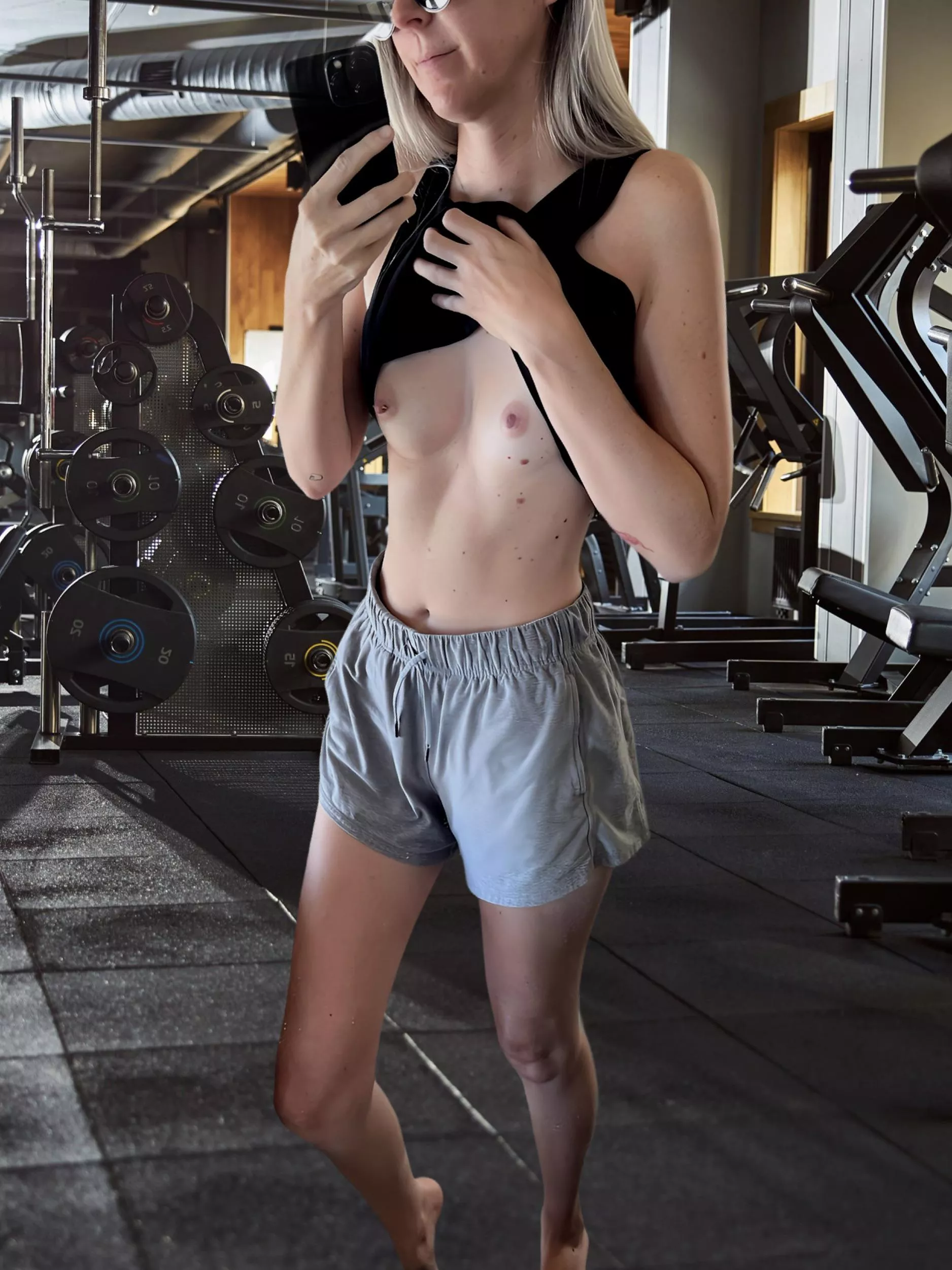 Shiny gym tits for you this morning  posted by IssyAusti