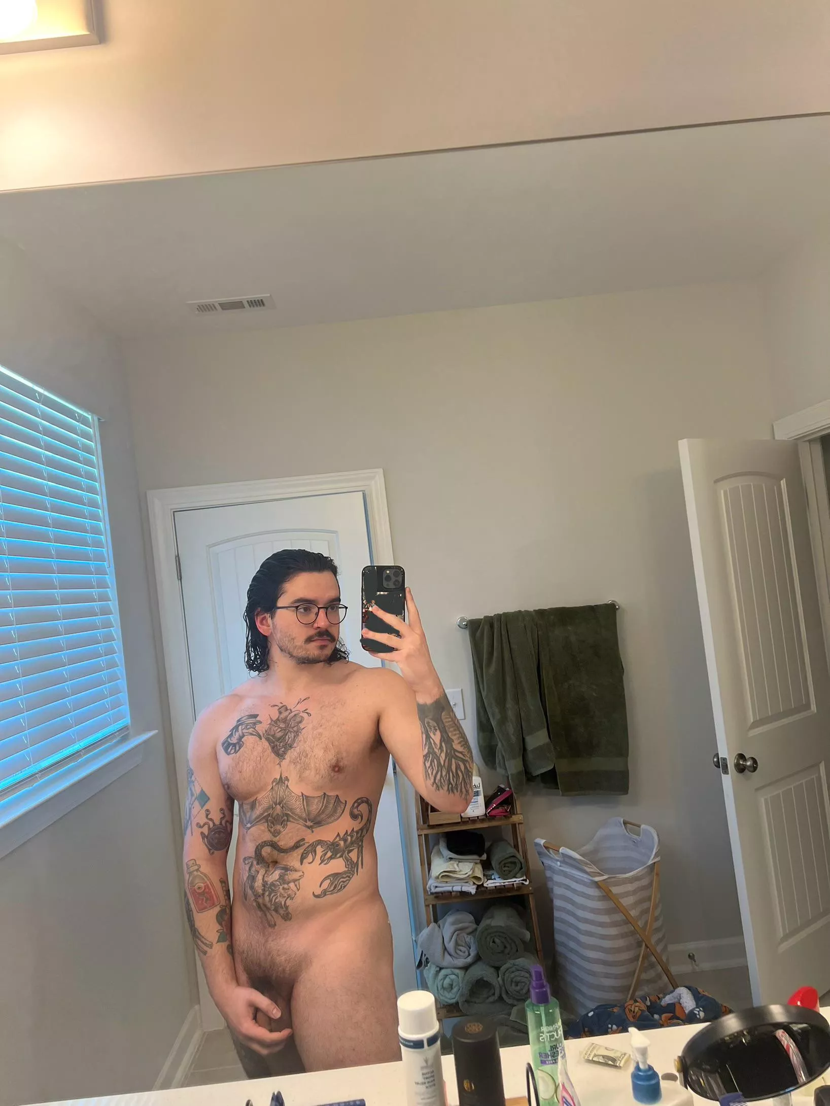 Wishing someone could’ve joined me in the shower 😩 posted by CurlyHairNTats1