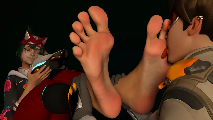 Kiriko and Tracer (Overwatch 2) [Artist: afu7777777] by ComaOfSouls