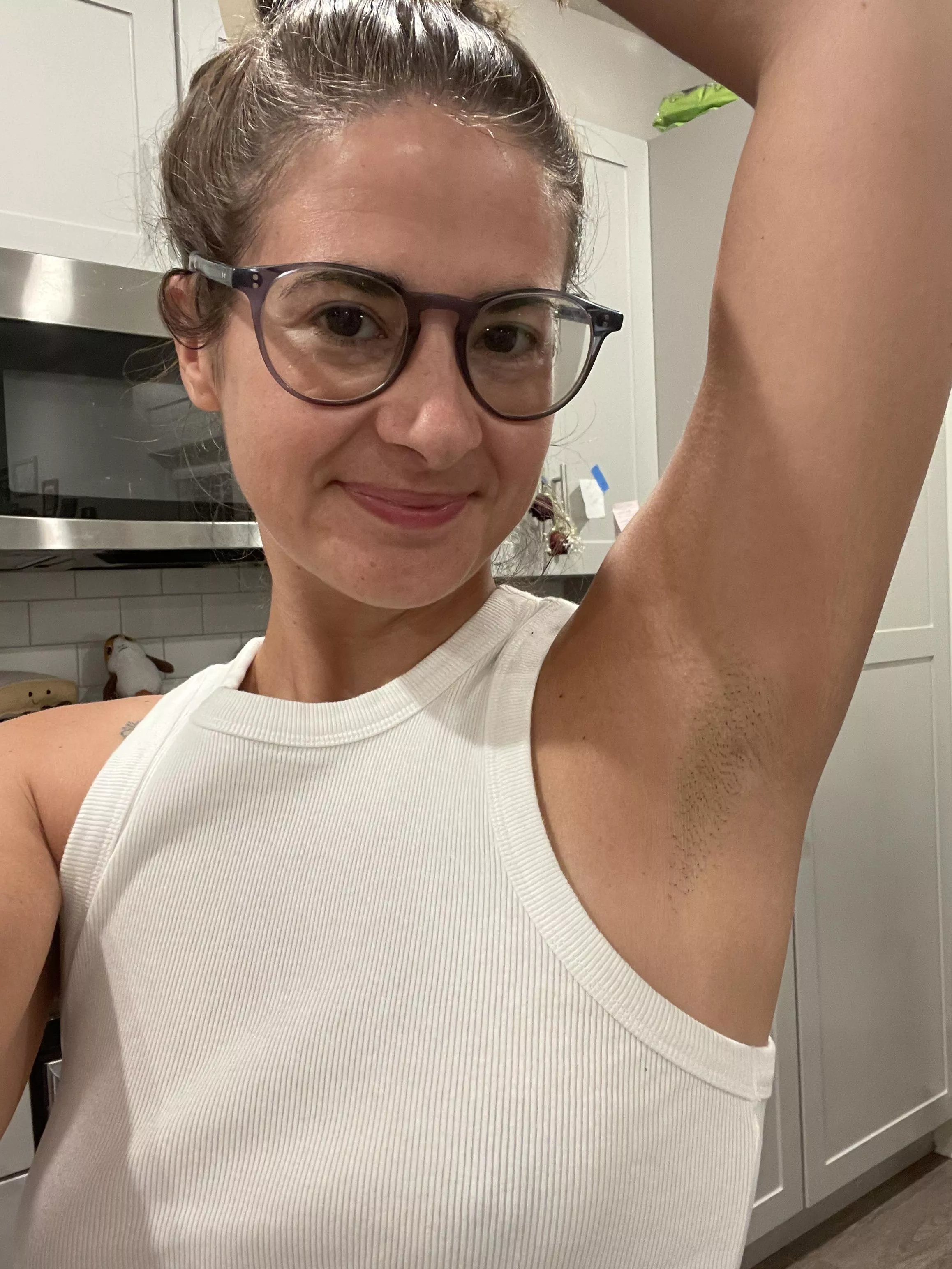 Gotta put my hair up before cooking. 😏  posted by QueerRedLavender