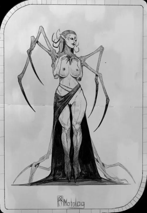 [OC] biomutated elf lady for my worldbuilding by Njarla