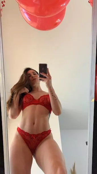 Take off this red lingerie and make me yours, darling posted by giinafox