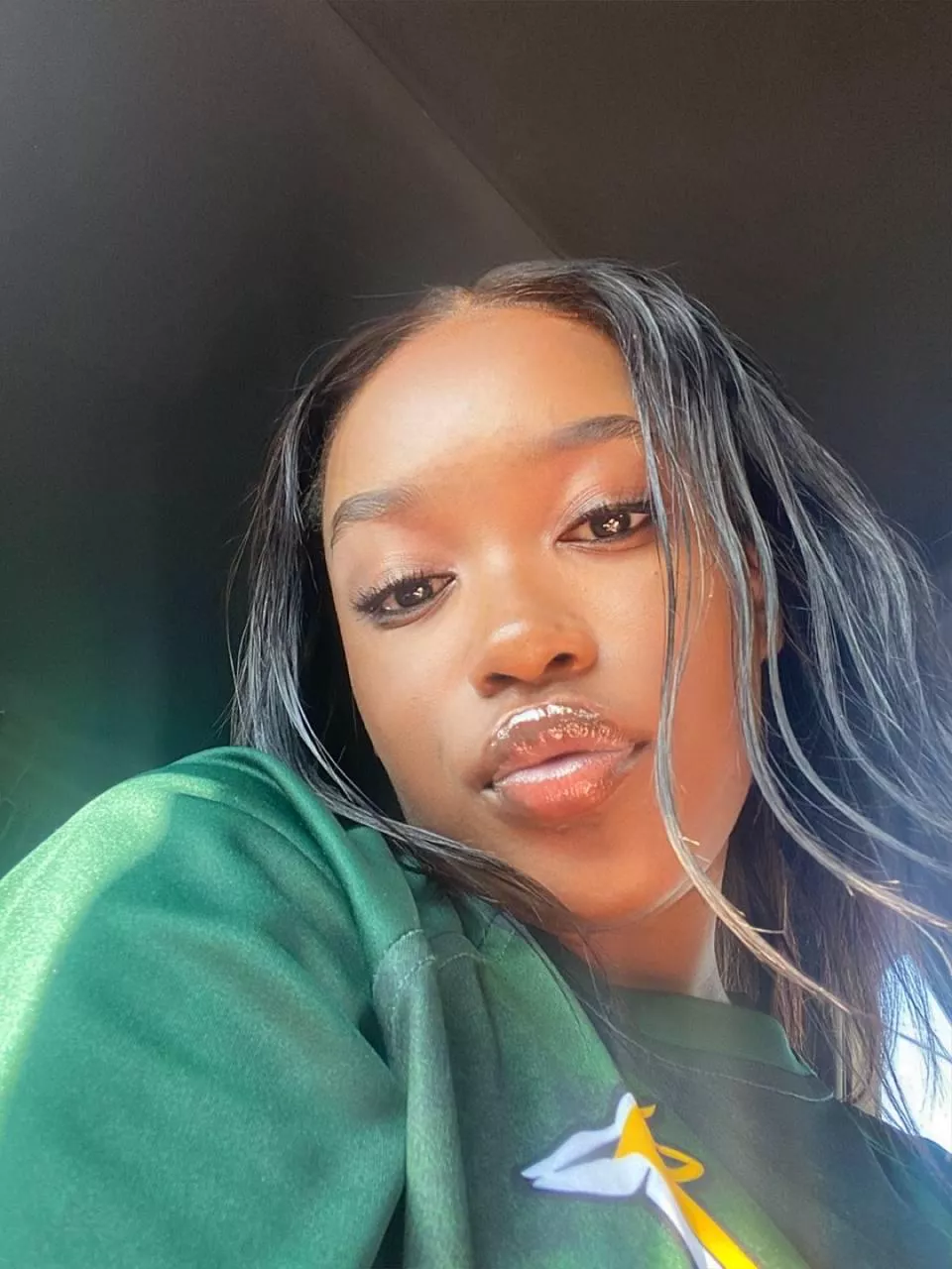 Brown skin, black hair and green hoodie, enjoy posted by MounkyKing