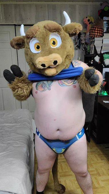 Buster Wearing Blue Bull Undies posted by BadBear33