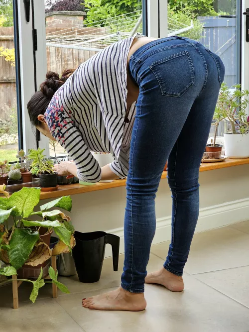 I was minding my own business tending to my plants and my husband took this. Can you spot it?  by Cambridge_Duck