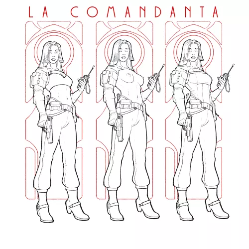 La Comandanta, paramilitary bandit leader on a prison planet. By me. by Leadjockey