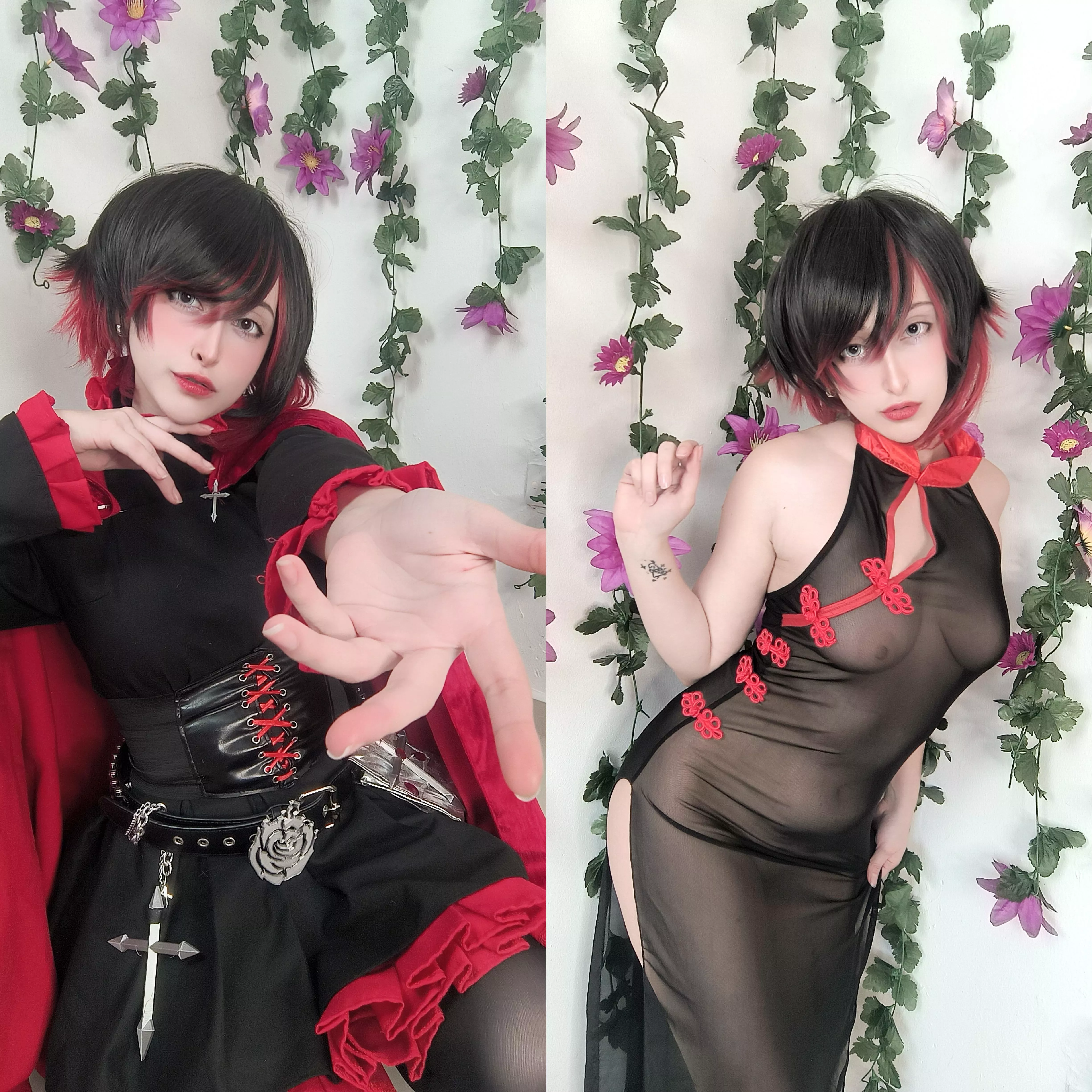 Ruby normal but at night wear this Chinese dress outfit ❤️❤️ posted by Nyu69_