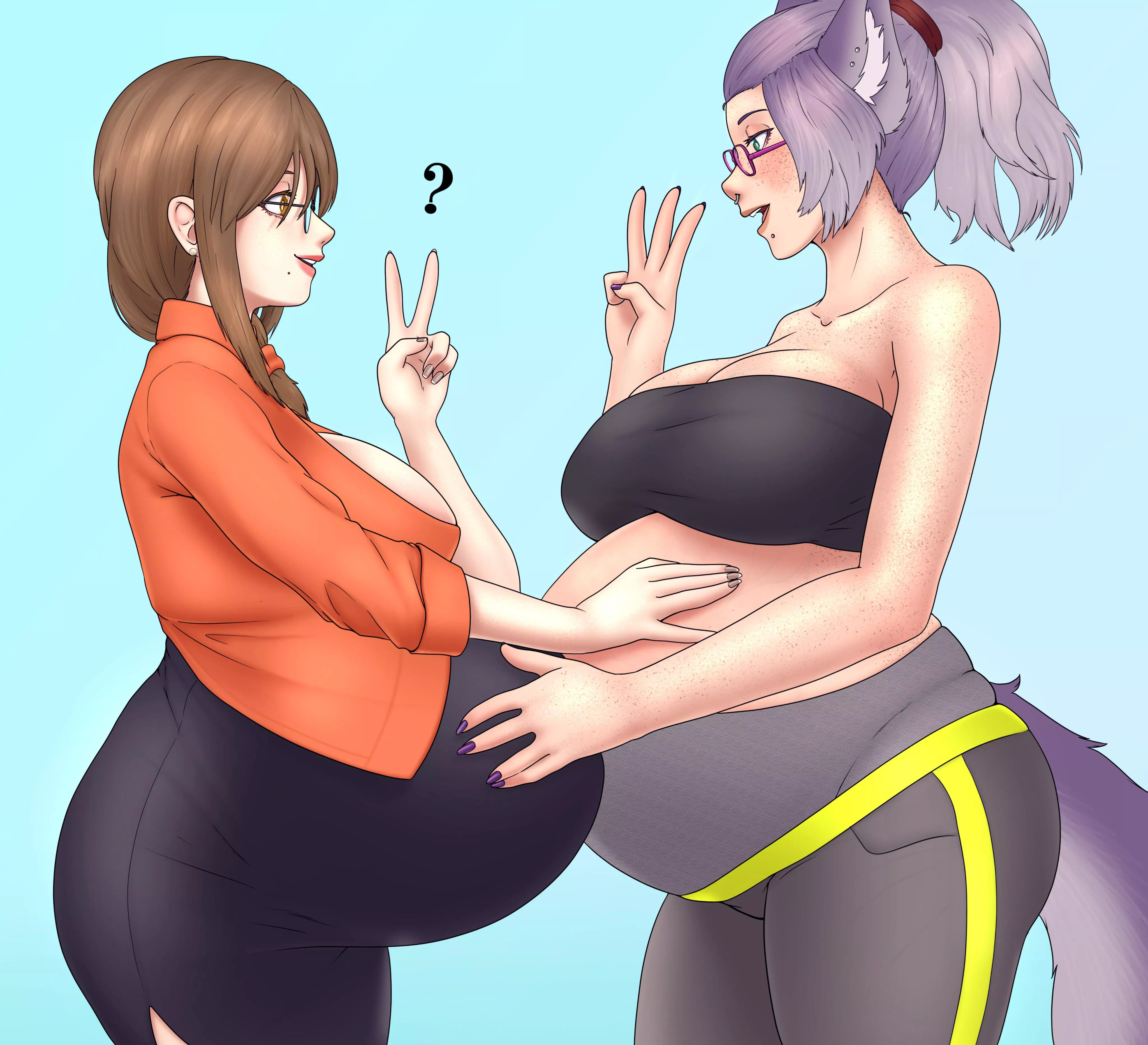 Two preggo friends catching up posted by HeavyLancerthe8th