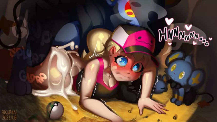 dear arceus~ I shouldn't be doing this but ... this luxray has such a huge cock~! I can't help it~ (bikupan) by wet_n_ez