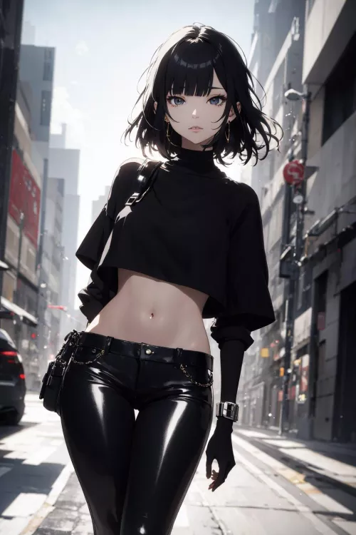 Full Black Outfit  by CheetahSperm18