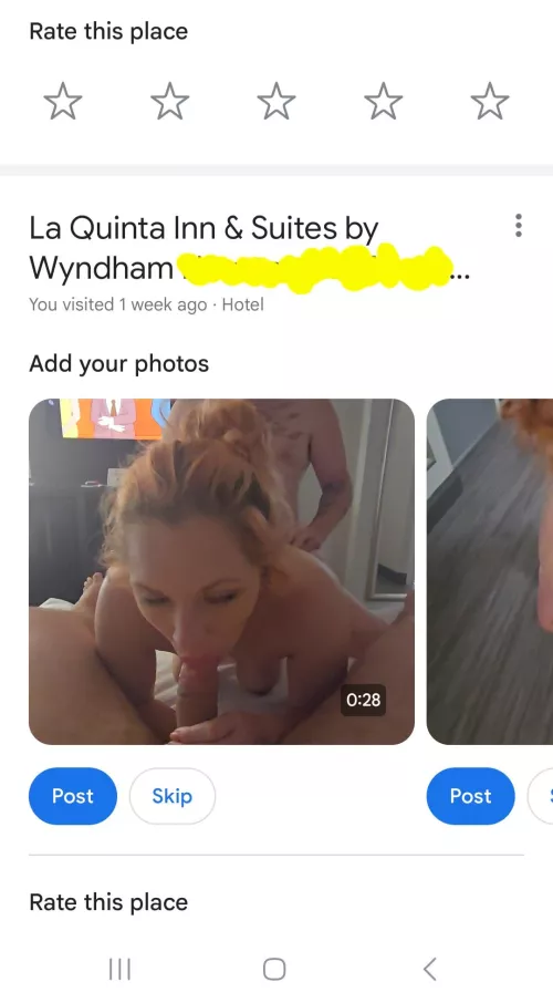 Google asked me to rate my recent stay with suggested photo. Gonna have to pass. by thepolishwife