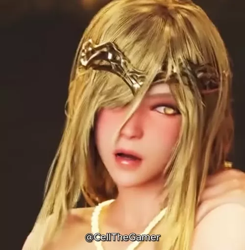 LF Color Source: Elden ring Shadow of the erdtree, marika, tarnished, hand on shoulder  by sassysusguy