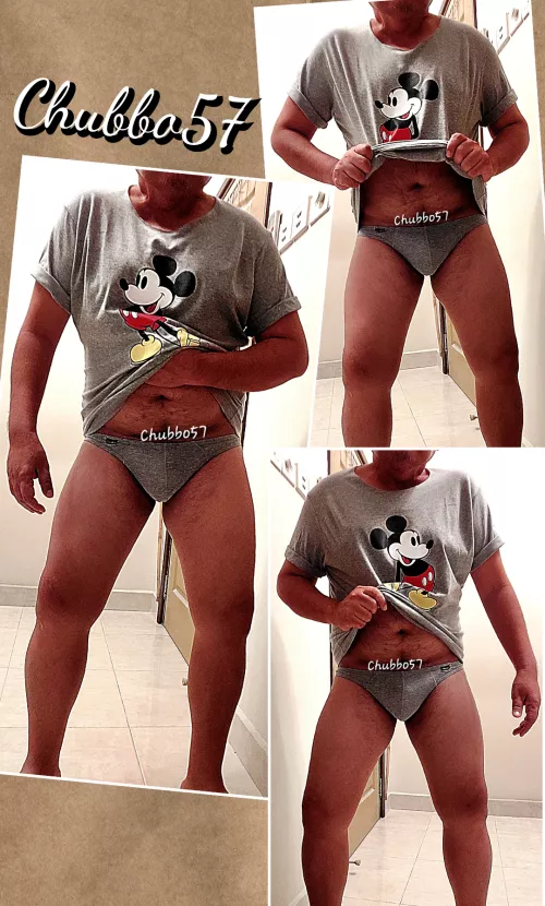 I don't Mickey around when it comes to matching my top and underwear (Pt 1) 😏🐭🩲🩶😳 by chubbo57