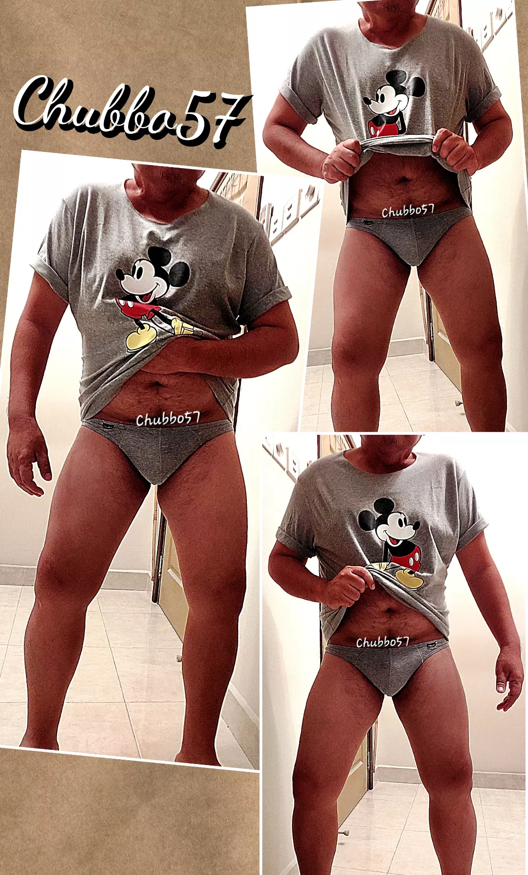 I don't Mickey around when it comes to matching my top and underwear (Pt 1) 😏🐭🩲🩶😳 posted by chubbo57
