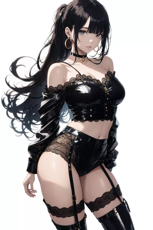 Leather Lace Outfit  by CheetahSperm18