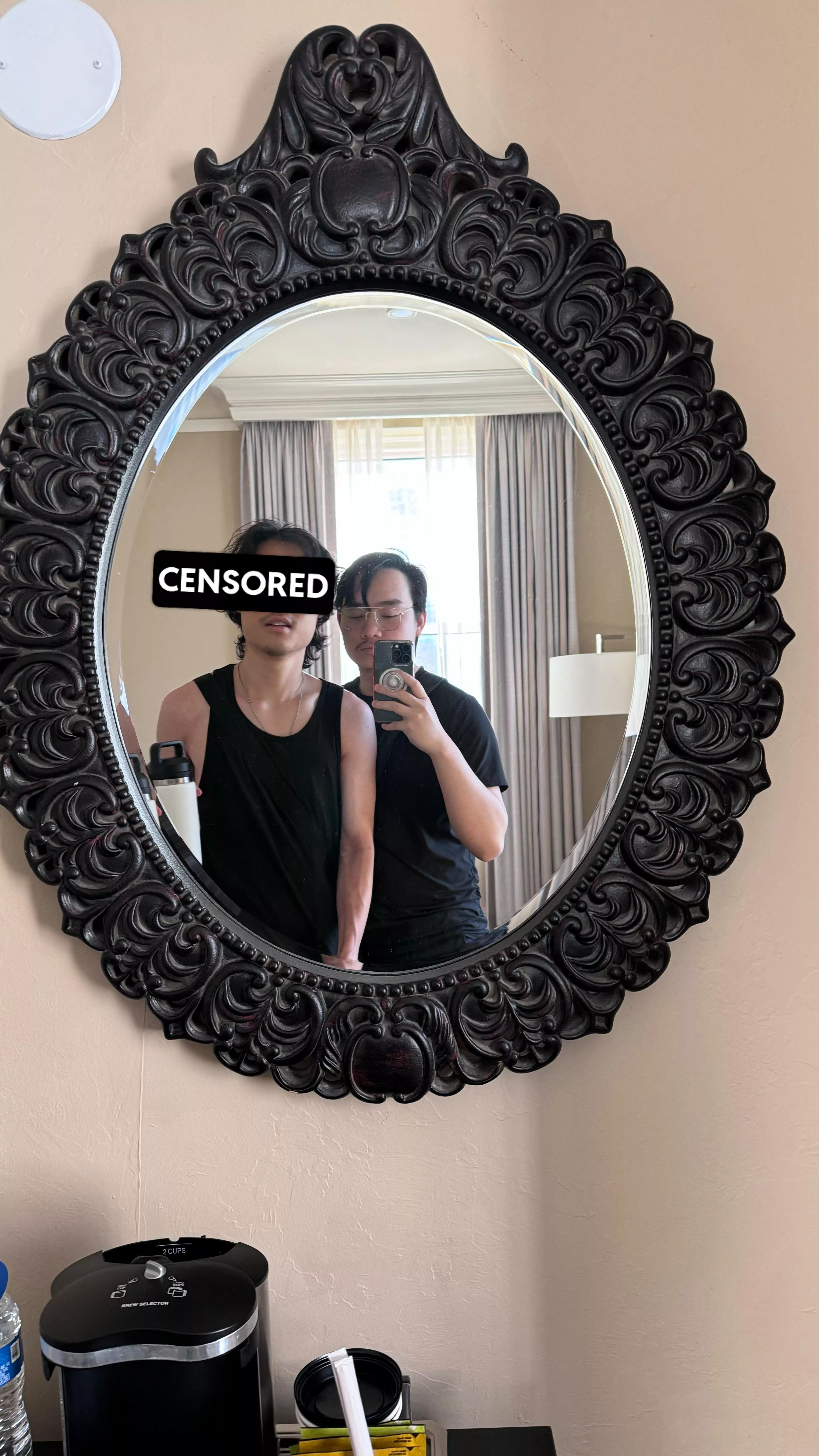 This cute mirror at the hotel posted by maxxcumback