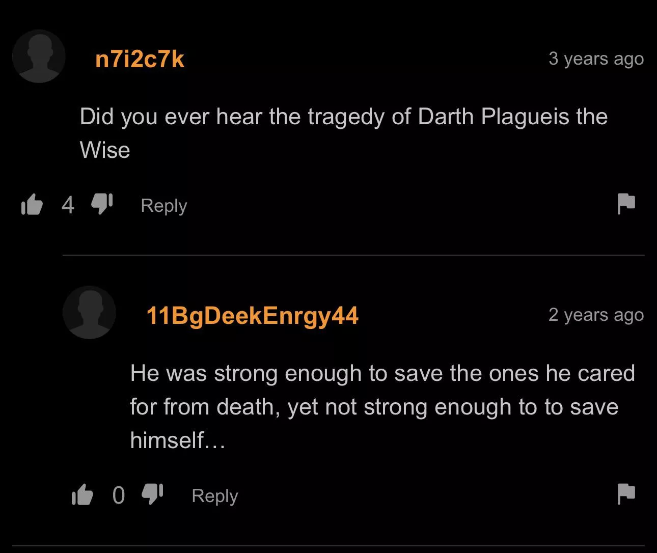 Darth Plagueis the wise  posted by dubbelost1