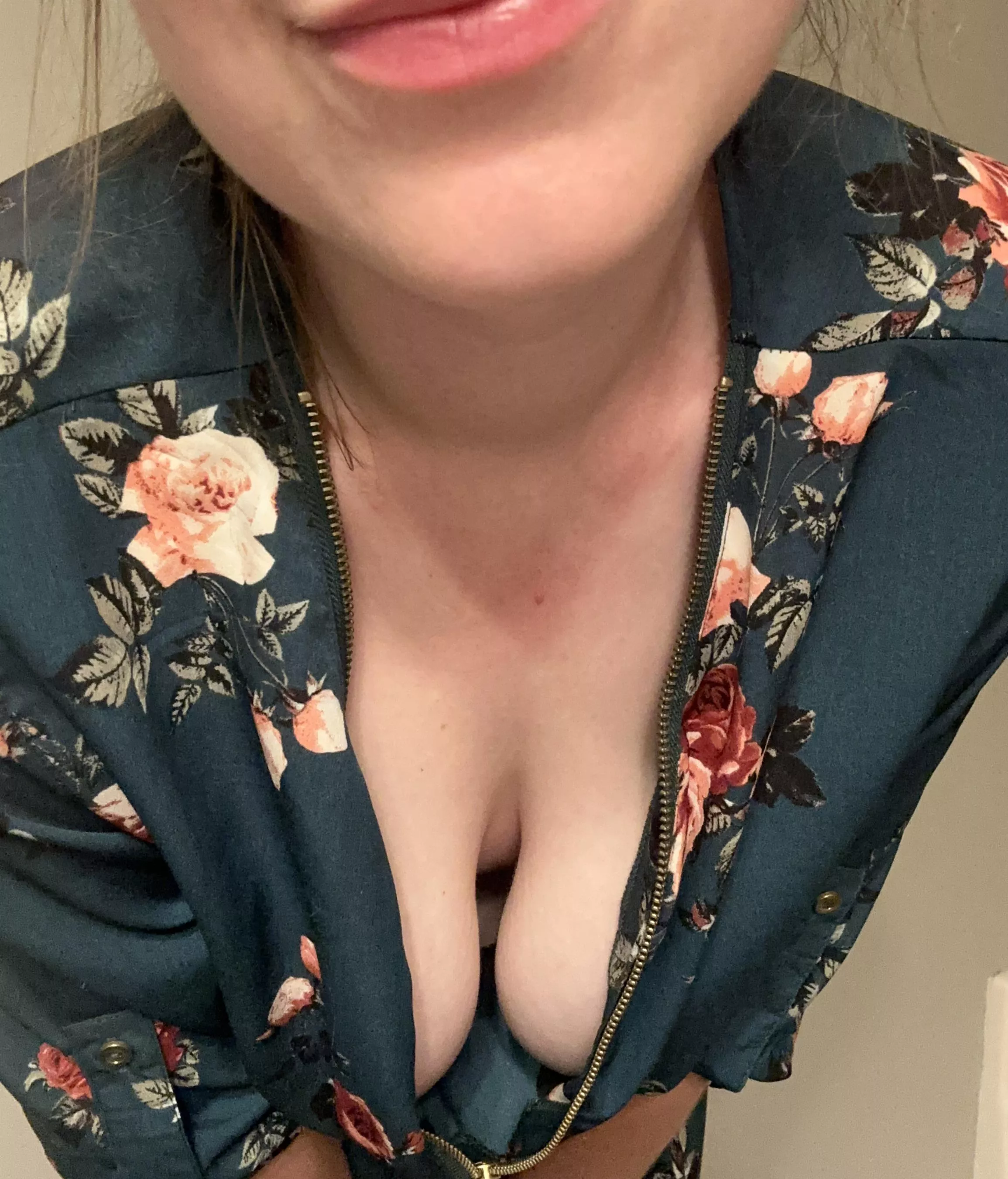 I always forget I have the zipper down 😉 posted by ManualMama